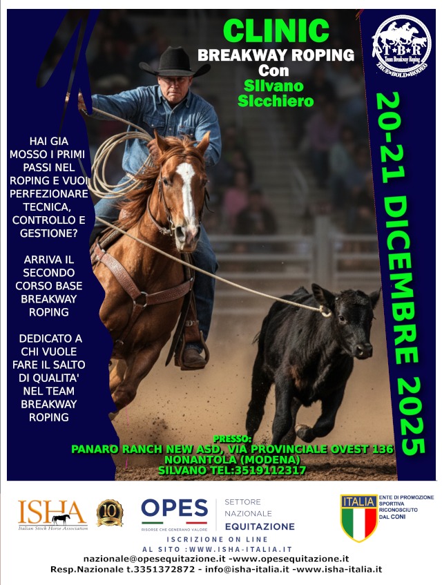 Clinic Breakaway Roping – Il 20 e 21 Dicembre 2025 al Panaro Ranch
